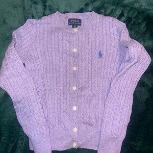 Polo by Ralph Lauren Lavender Cable Knit Cardigan